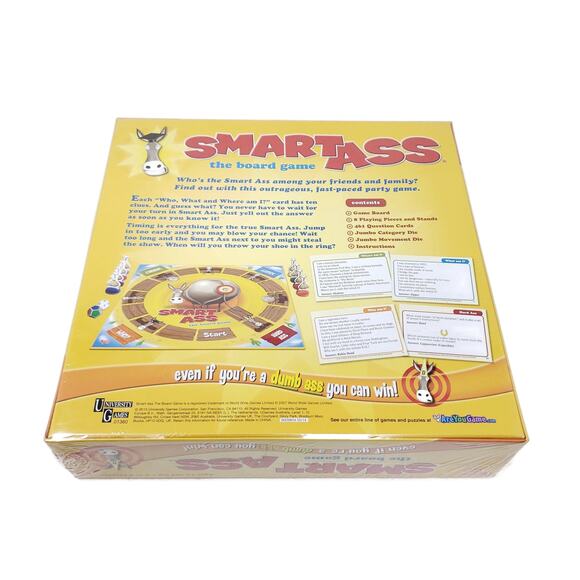 University Games Smart Ass Board Game New Sealed - Picture 2 of 4